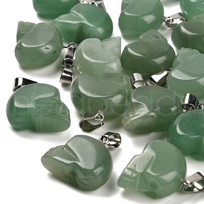 Natural Green Aventurine Pendants G-Z067-02P-02-1