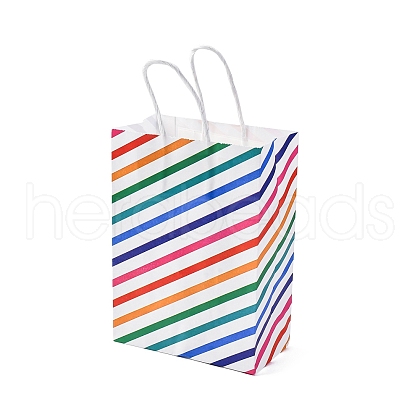 Stripe Print Paper Packing Tote Bags CARB-R001-01B-1