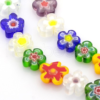 Handmade Millefiori Glass Bead Strands X-LAMP-J035-10mm-M-1