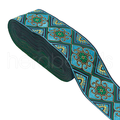 Polyester Jacquard Flower Ribbon for Garment Accessories OCOR-WH0097-24A-1