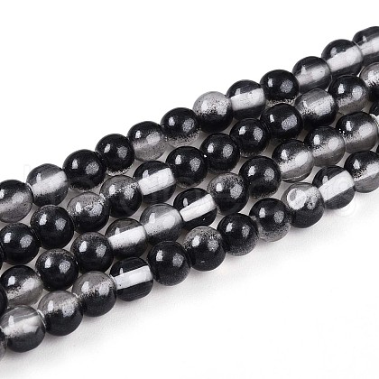 Baking Painted Transparent Glass Beads Strands DGLA-N011-4mm-10-1