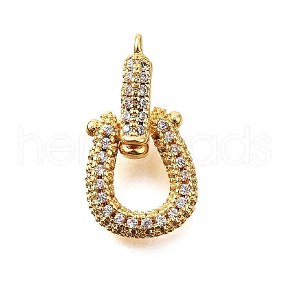 Brass Micro Pave Cubic Zirconia Fold Over Clasps KK-D356-13G-1