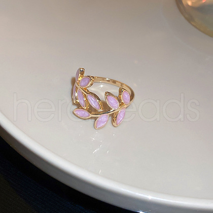 Leaf Alloy Enamel Cuff Rings FS-WG02ED7-04-1