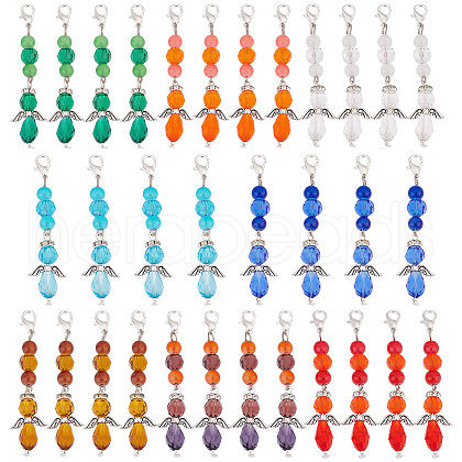 Glass Pendant Decorations HJEW-GO00026-1