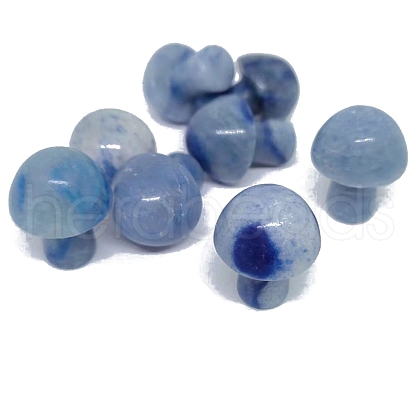 Dyed & Heated Natural Blue Aventurine Healing Mushroom Figurines PW-WG12900-04-1