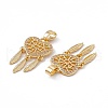Brass Micro Pave Clear Cubic Zirconia Pendants KK-E068-VC056-3
