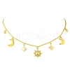Moon & Star & Sun Brass Pendant Necklaces NJEW-TA00164-1