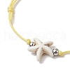 Waxed Polyester Braided Bead Bracelets BJEW-JB11105-4