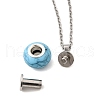 Synthetic Turquoise Rondelle Pendant Urn Ashes Necklaces NJEW-K393-01P-5