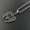 Vintage Gothic Stainless Steel Cubic Zirconia Pendant Necklaces ZQ9567-2