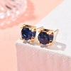 Square Brass Micro Pave Cubic Zirconin Stud Earrings EJEW-D318-03KCG-C-3