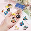 SUNNYCLUE 16Pcs 8 Style Musical Instruments Food Grade Silicone Focal Beads SIL-SC0001-76-3