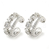 Brass Micro Pave Cubic Zirconia Cuff Earrings EJEW-C104-026P-1