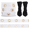 Olycraft 5 Yards Cotton Ribbons with Golden Tone Iron Eyelet Rings and Cotton Thread SRIB-OC0001-05A-1