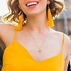 Geometric Circular Ring Alloy Crystal Rhinestone Flower Pendant Necklaces for Women FS-WG651E3-01-2