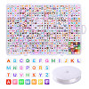 DIY 26 Letter Acrylic Beads Stretch Bracelets Kits for Children's Day DIY-LS0001-04-1