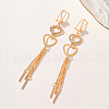 Elegant European Style Brass Heart Tassel Hoop Earrings UN2396-3