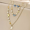 Butterfly Stainless Steel Pendant Slider Necklace & Stud Dangle Earring & Link Bracelet FS-WG94DC7-01-1