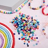 18 Strands 18 Colors Flat Round Handmade Polymer Clay Beads Strands CLAY-SZ0001-77-6