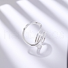 Geometric Design S925 Sterling Silver Cuff Rings for Women WH1236-2-2