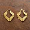 Textured Rhombus Brass Hoop Earrings for Women EJEW-U055-03A-G-1