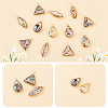 AHADERMAKER 12Pcs 3 Styles Brass Pave Paua Shell Pendants SHEL-GA0001-22-3