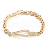 Cubic Zirconia Link Bracelet with Golden Brass Curb Chains BJEW-C055-06G-G-1
