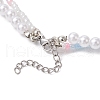 Acrylic Heart Pendant ABS Plastic Imitation Pearl & Glass Seed Beaded Double Layer Necklaces NJEW-JN05290-03-5