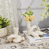 SUPERFINDINGS 2Pcs 2 Styles Ceramic Candle Holder AJEW-FH0004-10-5