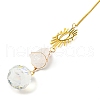 Wire Wrapped Nuggets Natural Quartz Crystal Pendant Decorations HJEW-C008-02A-G-2