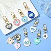 Teardrop with Evil Eye Alloy Enamel Pendant Decorations HJEW-YW00017-01-4