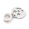 304 Stainless Steel European Dangle Charms PALLOY-JF00624-04-3