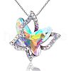 Butterfly Brass Pave Glass Birth Stone Pendant Necklaces FS-WG3BB0A-07-2