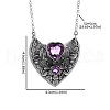 Alloy Amethyst Rhinestone Heart Pendant Necklaces for Women FS-WG5DD6E-01-5