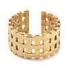 304 Stainless Steel Net Open Cuff Rings RJEW-K273-02G-2