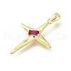 Brass Pave Cubic Zirconia Pendants KK-U072-38G-3