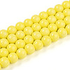 Baking Painted Opaque Glass Beads Strands GLAA-T032-P8mm-16-1