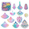 Fashewelry 48Pcs 12 Style 201 Stainless Steel Filigree Pendants STAS-FW0001-14-1