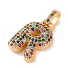 Brass Micro Pave Cubic Zirconia Pendants KK-C076-29R-G02-2
