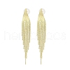 Cubic Zirconia Chains Tassel Earrings EJEW-P236-06G-1