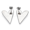 Heart Brass Stud Earrings for Women EJEW-F311-02P-3