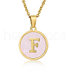 Natural Shell Initial Letter Pendant Necklace LE4192-4-1