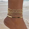 Alloy Chain Anklets Sets for Women WG886AF-01-1