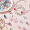 SOFPLATE 50Pcs UV Plating Iridescent Transparent Crackle Acrylic Beads MACR-SP0001-05-4