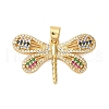 Rack Plating Brass Micro Pave Cubic Zirconia Pendants KK-P279-14G-1