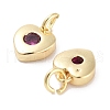 Brass Micro Pave Cubic Zirconia Charms KK-C051-07G-05-2