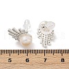 Round Brass Micro Pave Clear Cubic Zirconia Stud Earrings EJEW-U072-01S-5