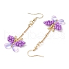 Handmade Glass Seed Beads Butterfly Dangle Earrings EJEW-MZ00445-6