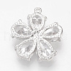 Brass Cubic Zirconia Pendants X-ZIRC-Q002-120P-2