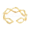 Horse Eye Rack Plating Brass Micro Pave Cubic Zirconia Open Cuff Rings for Women RJEW-Z059-21G-3